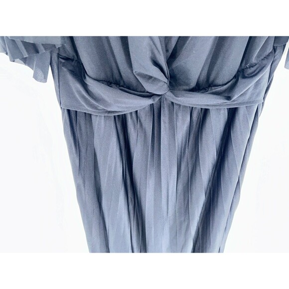 Women's Asos Curve Black A-line Flutter Sleeve Sheer Midi Dress Size 18 - Picture 5 of 8